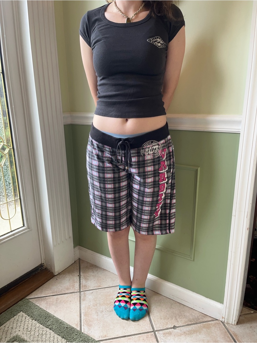 Self Esteem Y2K varsity plaid flannel capri pants